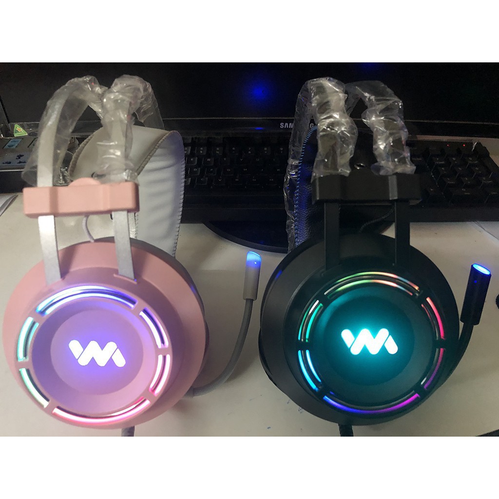 [Chính Hãng] Tai nghe Gaming Wangming 9800s - Tai nghe chụp tai có dây RGB 7.1 - Headphone Cổng USB - BH 12 Tháng