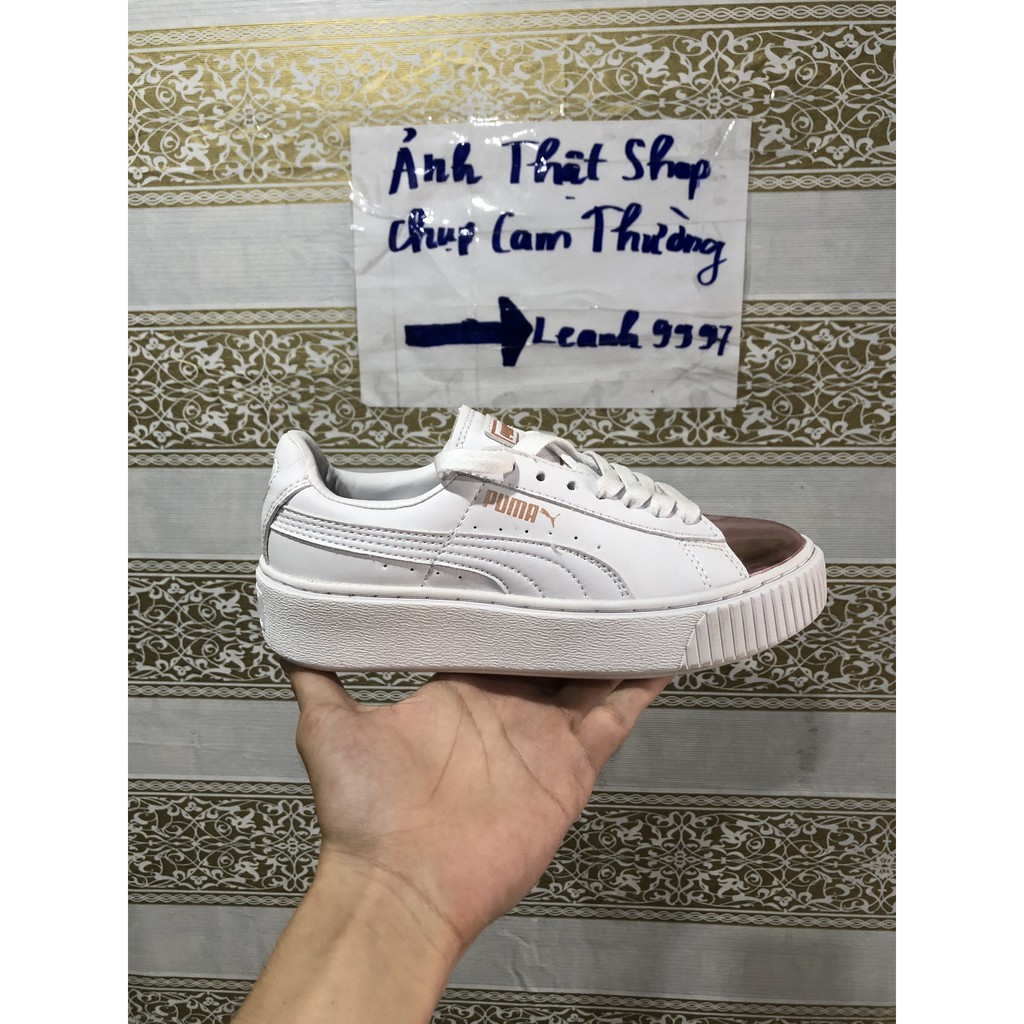 Giày sneaker trắng hồng trơn