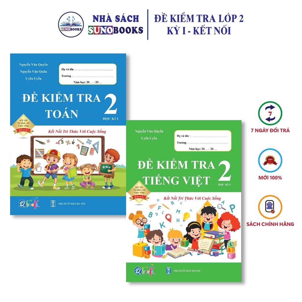 Sách - Combo Đề Kiểm Tra Toán và Tiếng Việt 2 - Kết Nối Tri Thức Với Cuộc Sống - Học Kì 1 (2 cuốn)
