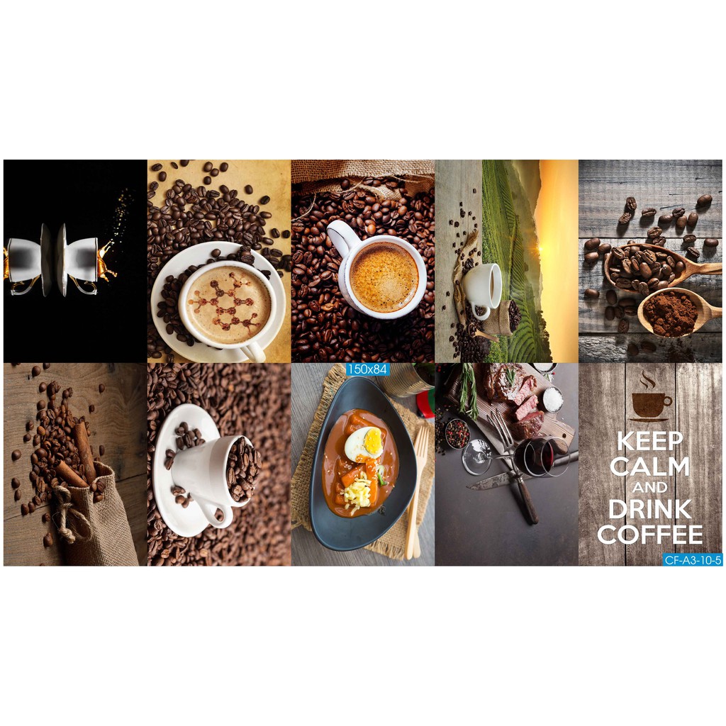 Combo Set 10 tờ Decal dán tường Coffee siêu đẹp