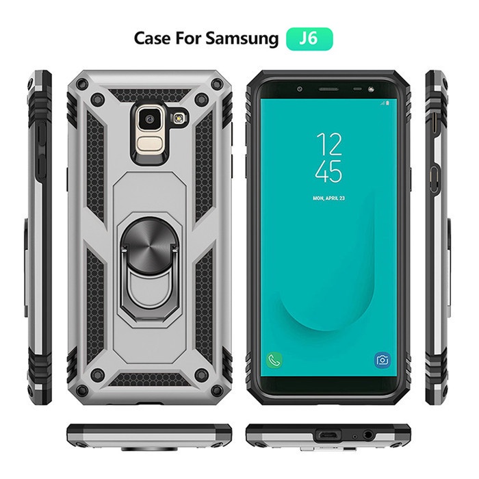 Ốp điện thoại chống sốc có vòng đỡ nam châm sang trọng cho Samsung Galaxy A6 A7 A8 A9 J4 J6 J8 2018 Samsung A6 A8 Plus2018 M02