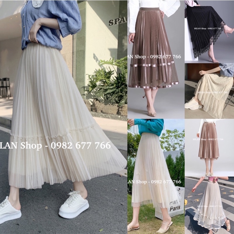 6 Kiểu Chân váy xếp ly mặc được 2 mặt nhiều màu hot hit