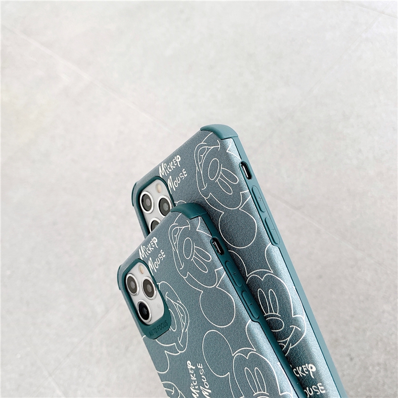 Ốp lưng iphone da Auto Focus Mikkey m0use xanh lá 7/7plus/8/8plus/x/xr/xs/11/12/pro/max/plus/promax - Awifi Case T6-15 | BigBuy360 - bigbuy360.vn