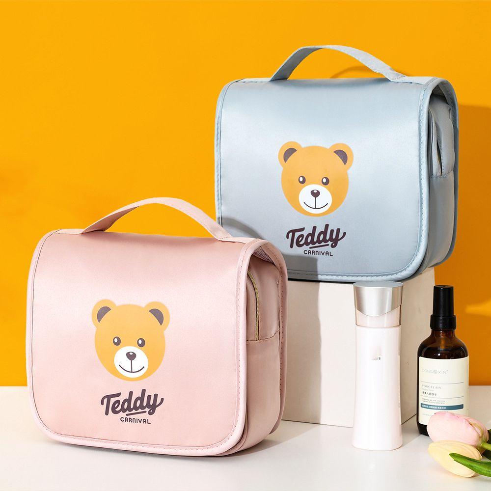 Túi Đựng Mỹ Phẩm / Đồ Trang Điểm Họa Tiết Gấu Teddy Dễ Thương