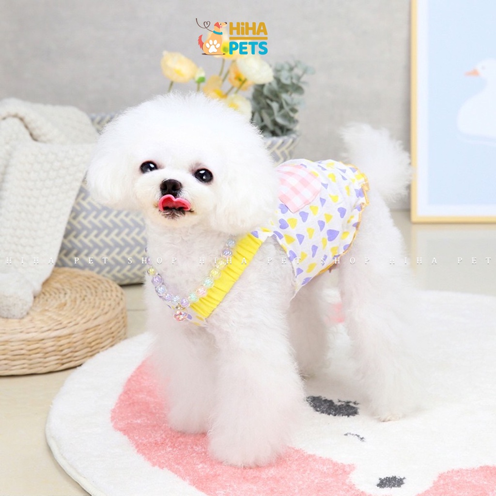 Áo Đầm Cho Chó Mèo Công Chúa Hai Dây Mát Mẻ Quần Áo Thú Cưng Thiết Kế Mùa Hè Cao Cấp Hihapet.