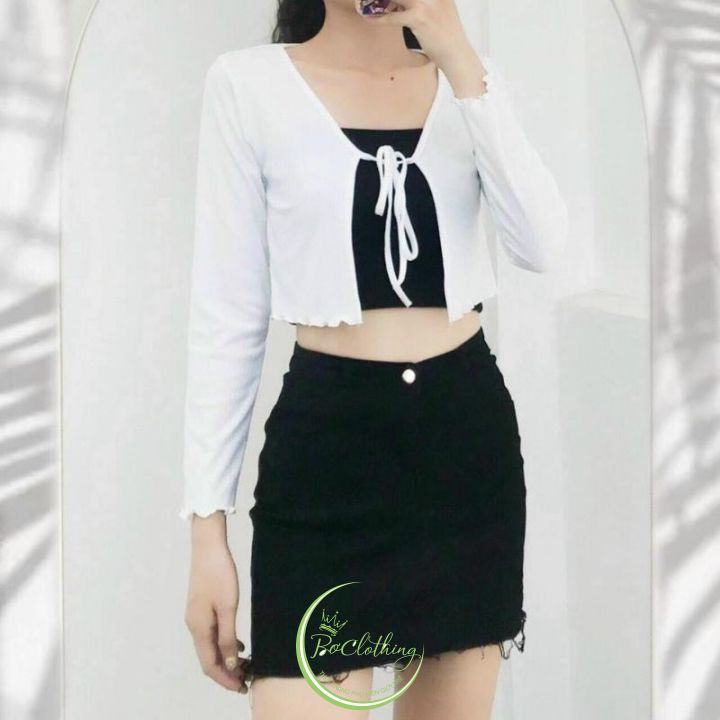 🍉Áo Croptop 🍉 Cardigan Buộc Dây | BigBuy360 - bigbuy360.vn