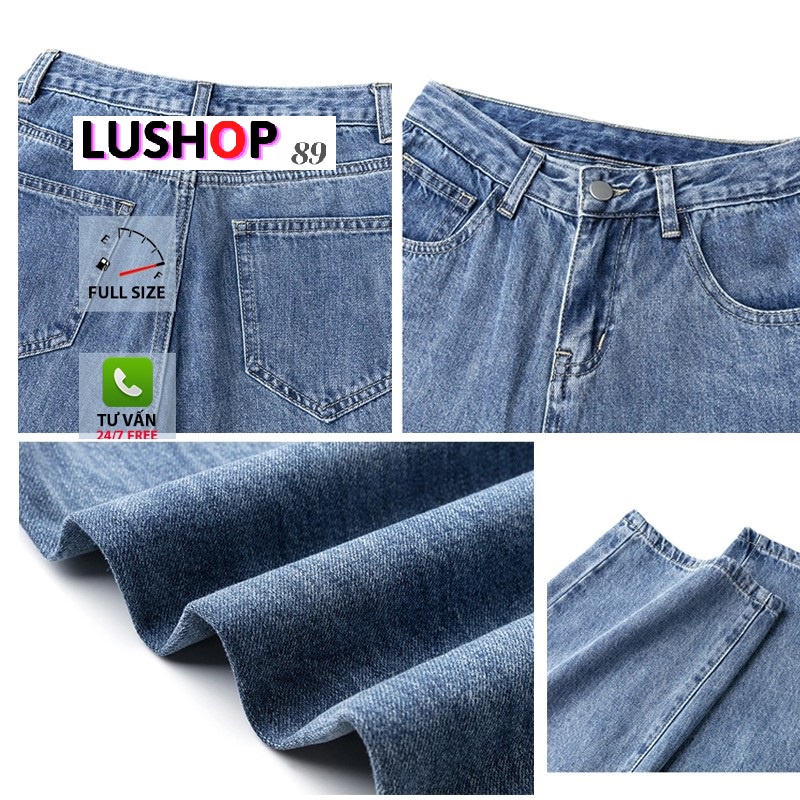 Quần jean bò ống rộng quần jean bò ống suông jeans nữ lưng cao cạp cao quần nữ đẹp hot QT06 lushop89 | BigBuy360 - bigbuy360.vn