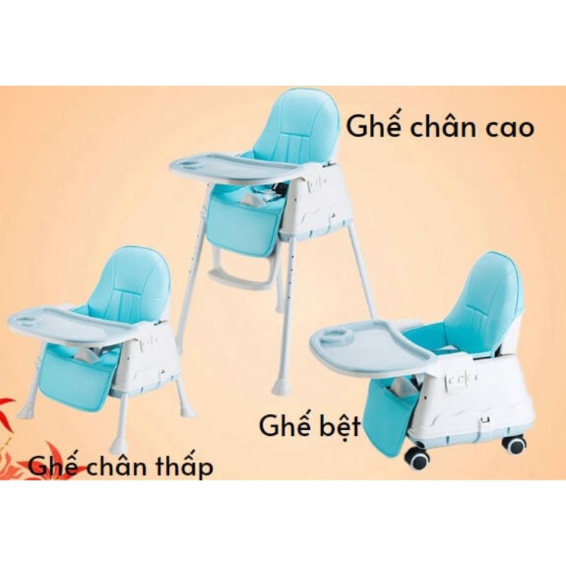 Ghế ăn dặm Hanbei 3 tư thế, nâng hạ cao thấp dễ dàng, an toàn cho bé