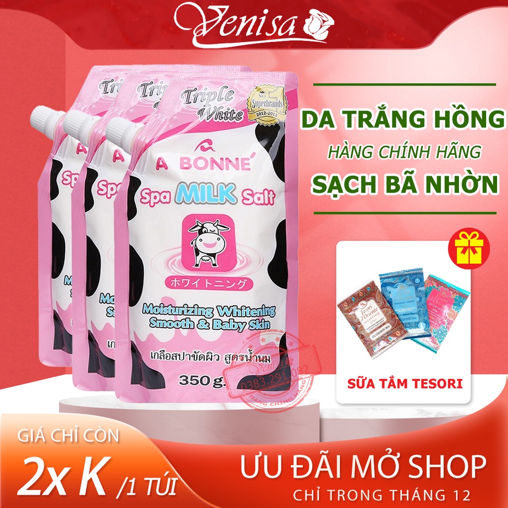 Muối Tắm Sữa Bò A Bonne Spa Milk Salt CHÍNH HÃNG 350g, Muối Tắm Tẩy Tế Bào Chết Hiệu Quả Sạch Bã Nhờn trên da MT1 VENISA