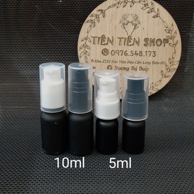 Chai thủy tinh sơn đen 5ml, 10ml xịt giọt