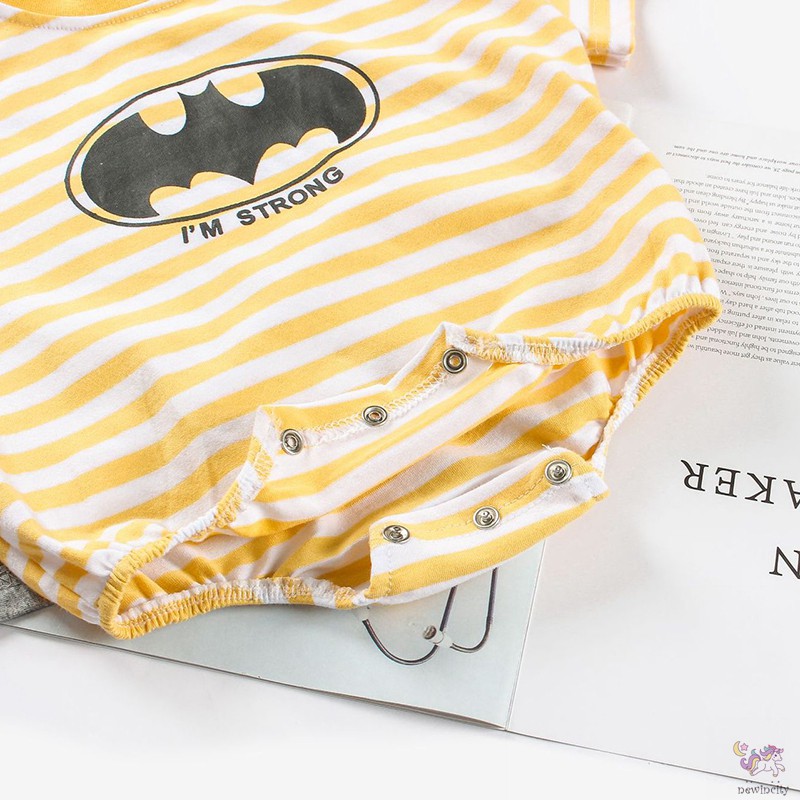 Bộ Áo Liền Quần Ngắn Tay Kẻ Sọc Hàn Quốc Cho Bé Trai Và Bé Gái