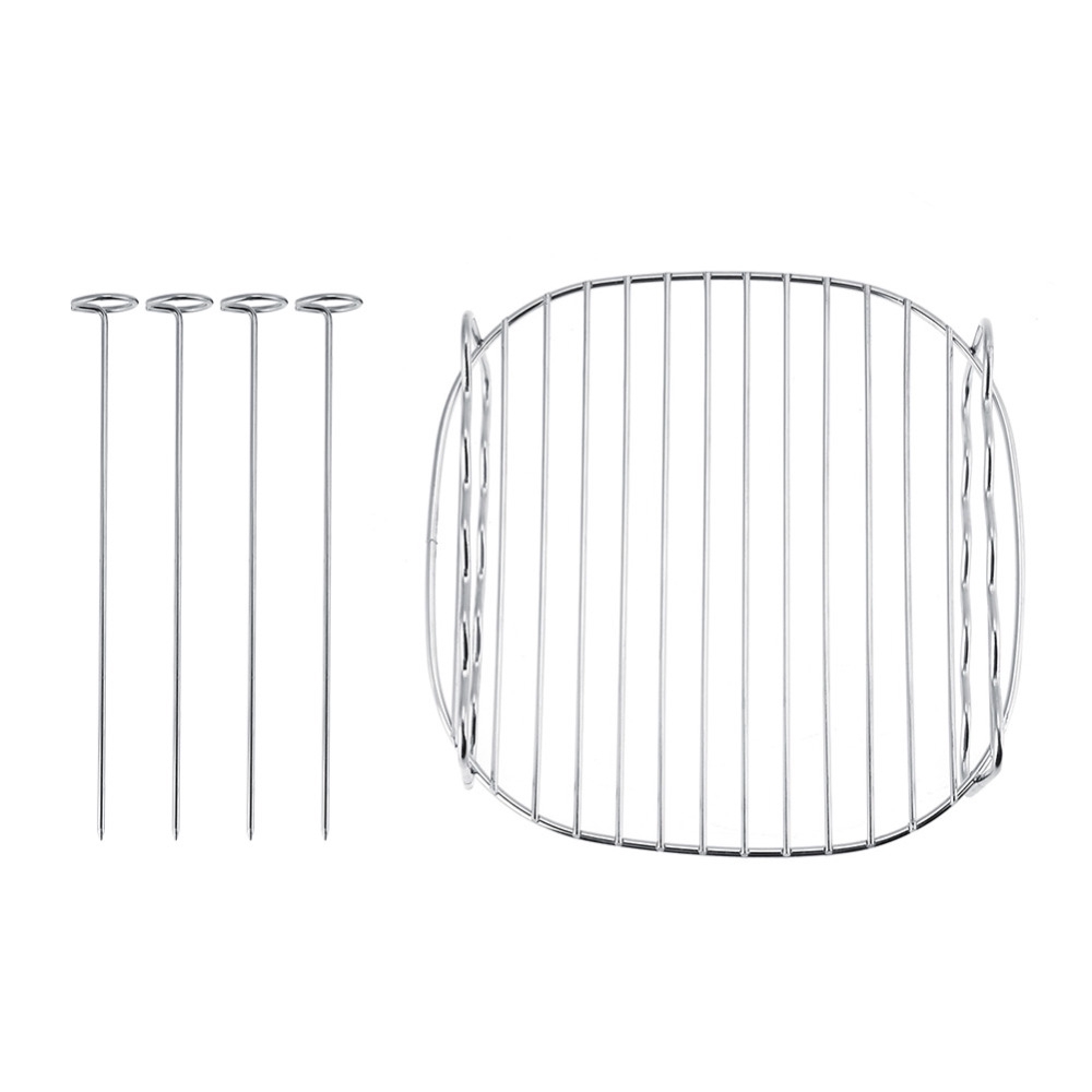 Vỉ nướng BBQ 2 tầng bằng thép không gỉ 8 inch tiện dụng chất lượng cao