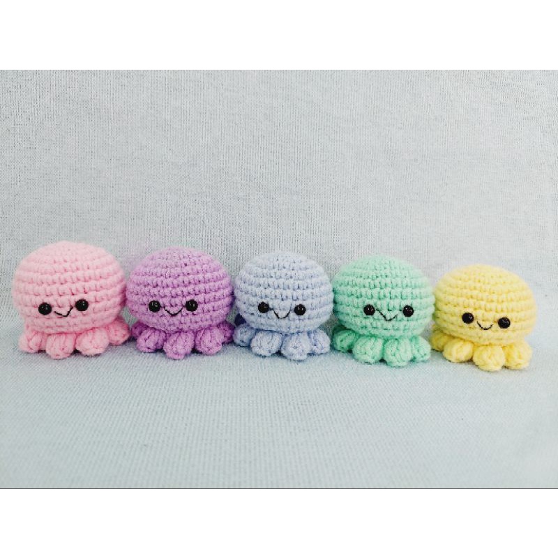 Móc khóa bạch tuộc mini móc len - Amigurumi mini octopus 🐙
