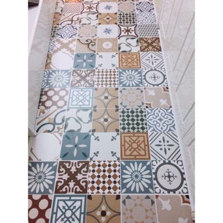 D19 set 30 ô (20x20cm) decal gạch bông dán sàn, tường