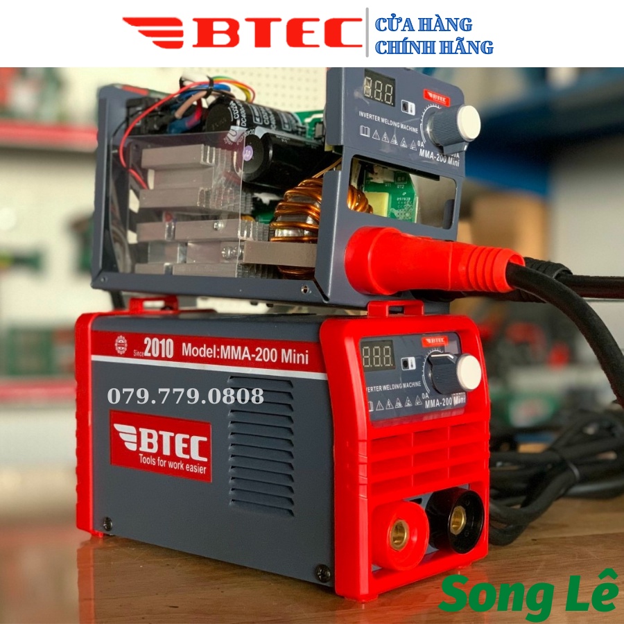 Máy hàn que BTEC MMA-200 Mini máy hàn que mini nhỏ gọn - BAO KÉO QUE 3.2 LY