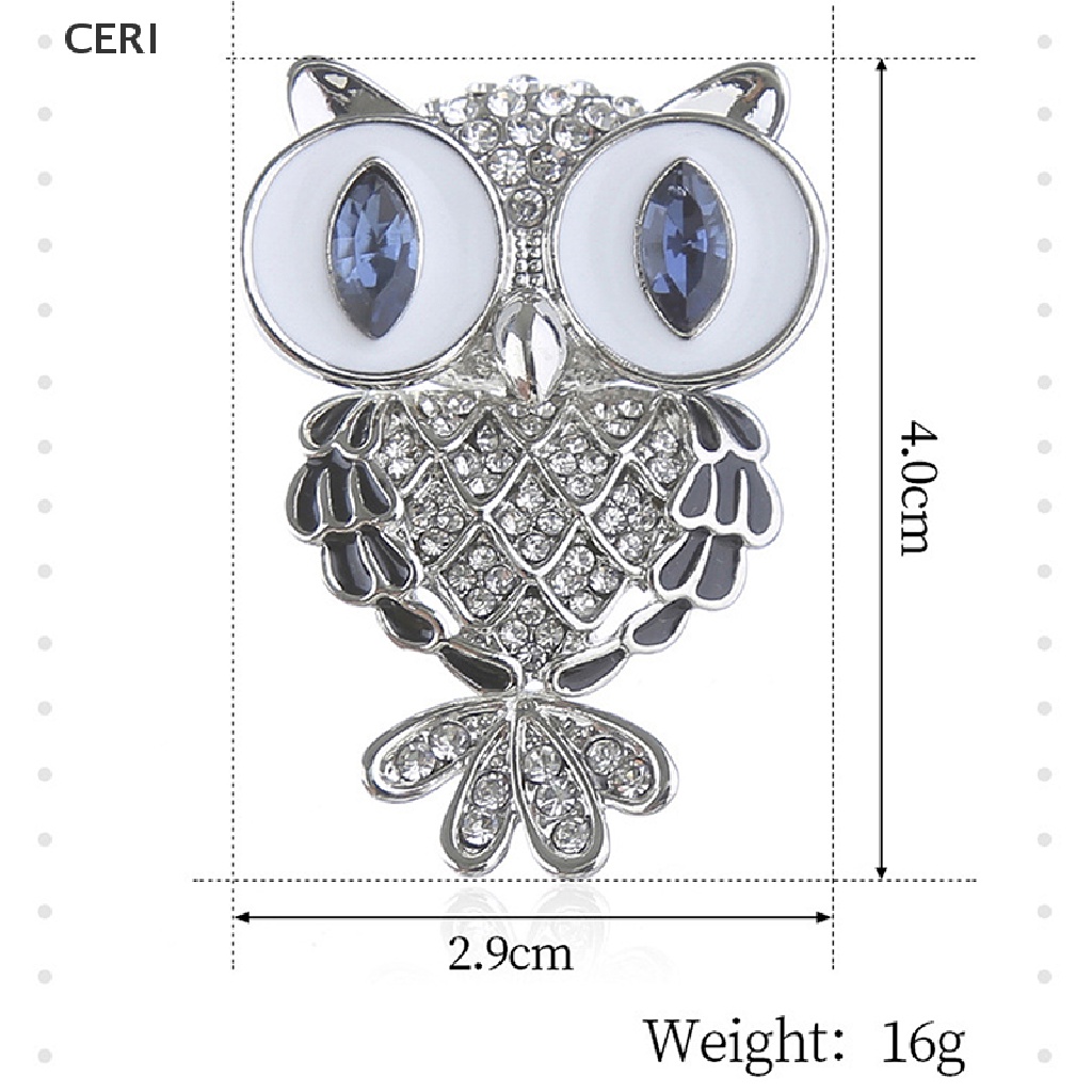 CE Fashion Delicate Owl Brooches Korean Alloy Rhinestone Animal Brooch Pins Jewelry RI