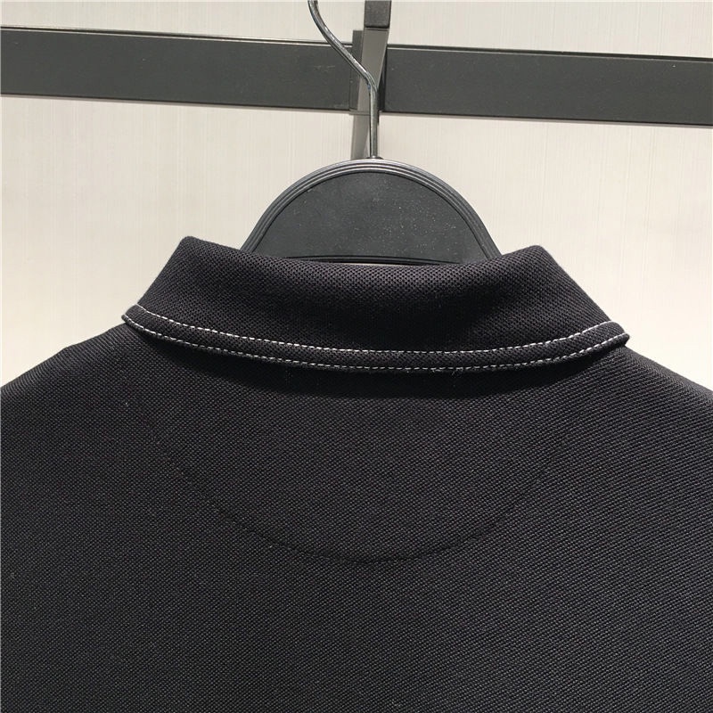 Áo Polo Tay Lỡ Unisex Phối Chỉ Nổi Cotton 4 Chiều Cao Cấp,Áo Phông Có Cổ Basic Nam Nữ Phong Cách Hàn Quốc