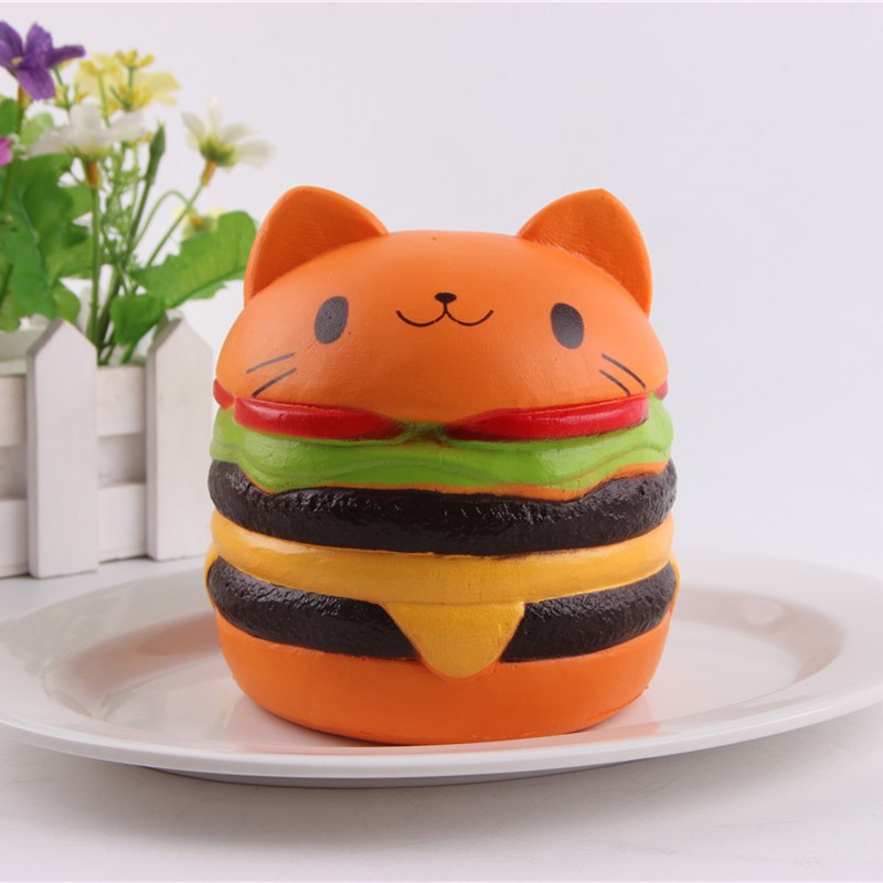 [Có video] Đồ chơi squishy hamburger mèo chính hãng Sanqi Elan siêu chậm tăng