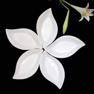 Bộ 5 đĩa thuyền hình hoa Bát Tràng