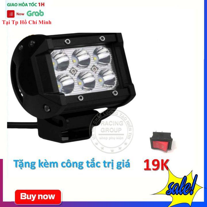 Đèn Trợ Sáng C6, C12 6 Bóng Led và 12 Bóng Led Cho Xe Máy + Tặng Kèm Công Tắc On/Off