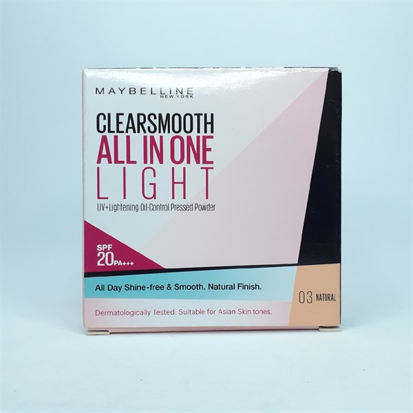 Phấn phủ kiềm dầu Maybelline ClearSmooth All In One Light #01 Light