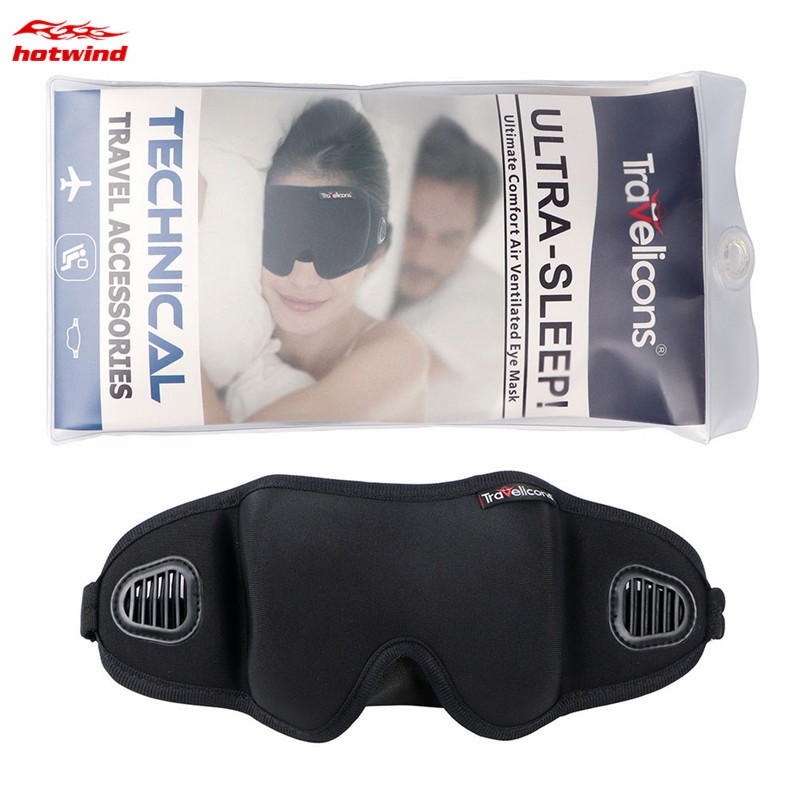 HW Portable 3D Eyeshade Sleeping Eye Mask Rest Sleep Eyepatch Padded Shade Cover with Earplugs