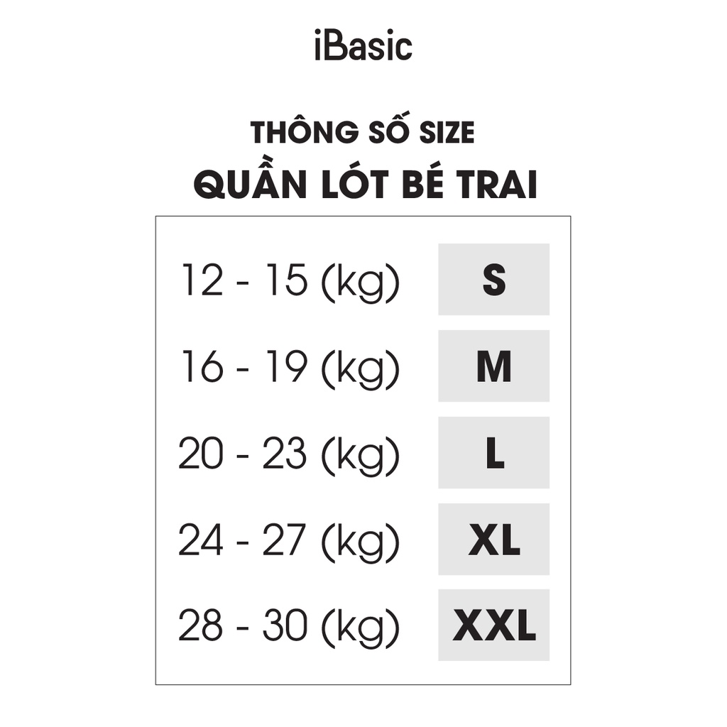 Quần lót bé trai trunk họa tiết iBasic PANB022