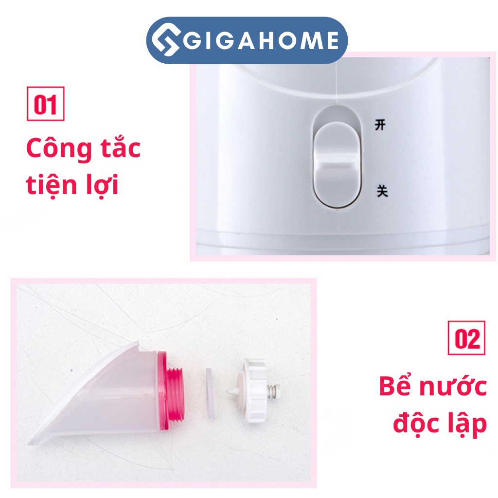 Máy Xông Mặt Bằng Hơi Nước Nano Ion Ấm GIGAHOME Dưỡng Ẩm Và Làm Mềm Da 2298