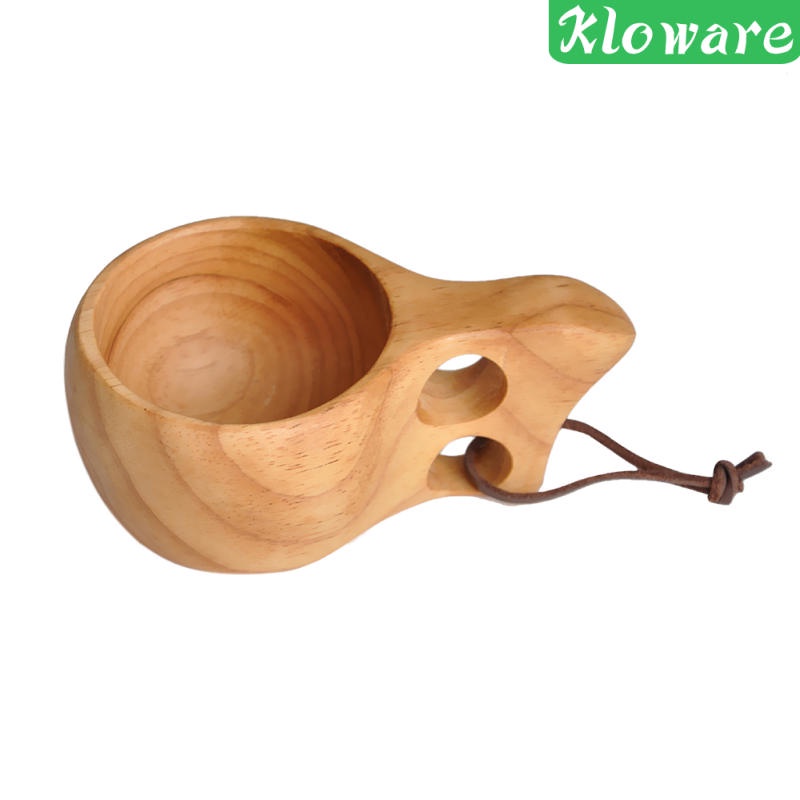 Cốc uống sữa / nước trái cây / bia / trà / cà phê làm từ gỗ bằng thủ công 15x9x5.5cm