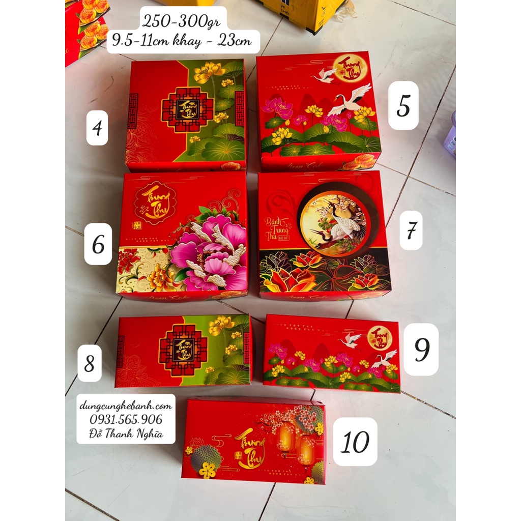 SET 10 SET 1 HỘP GIẤY ĐỰNG BÁNH TRUNG THU RAU CAU TRUNG THU