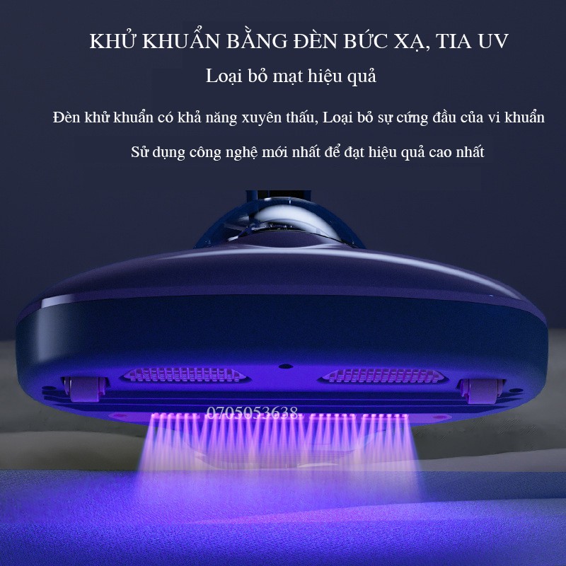 Máy hút bụi giường, nệm, sofa Chigo không dây lực hút 10000PA diệt khuẩn bằng tia UV, làm khô 50 độ C MHN01