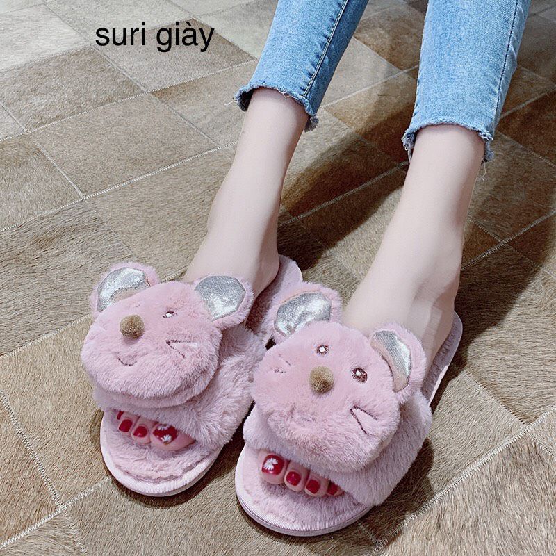Dép lông mang trong nhà hình con vật dễ thương.hàng loại 1