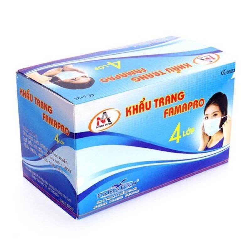 Hộp 50 Khẩu Trang Y Tế 4 Lớp Nam Anh Famapro