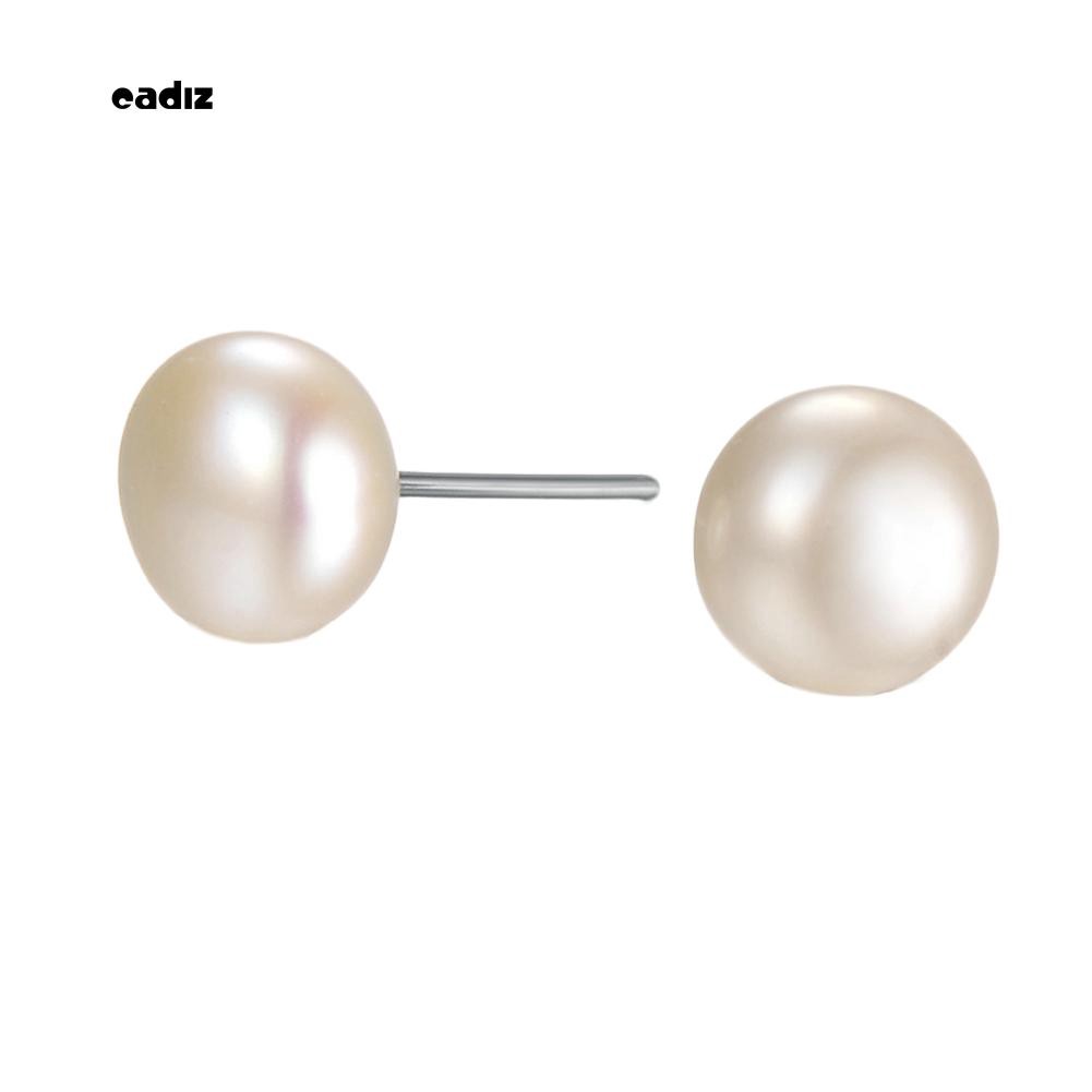 Hoa tai mặt hình tròn đính hạt thiết kế đơn giản