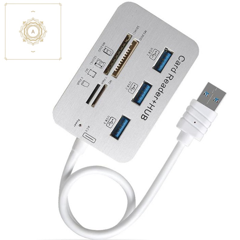 Đầu Đọc Thẻ Nhớ 3 Cổng Usb 3.0 Cho Ms / M2 / Sd / Tf / Micro-Sd