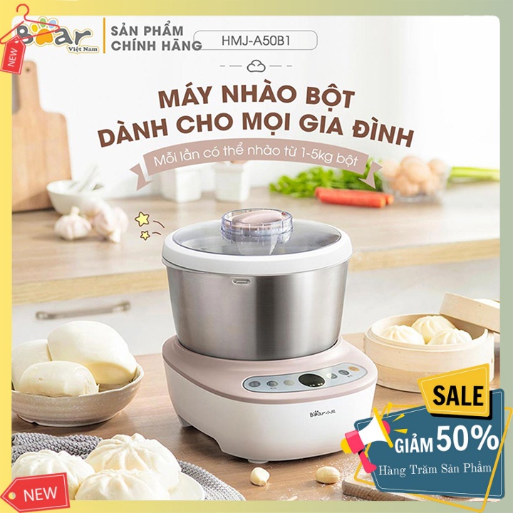 Máy nhồi bột bear HMJ-A50B1 ( 5L) dụng cụ làm bánh, máy nhào bột chính hãng