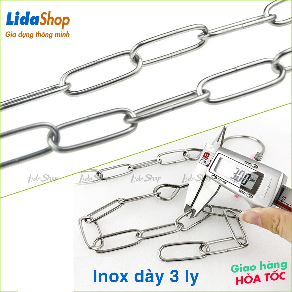 Dây phơi đồ thông minh inox Lidashop, Dây XÍCH INOX treo móc quần áo thông minh tiết kiệm diện tích tủ