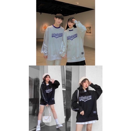 Áo Sweater Nỉ Nam Nữ Marcus freesize Hai Màu Đen Trắng