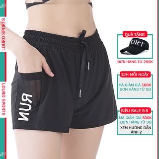 Quần tập gym nữ 2 lớp Louro QL25, kiểu quần short nữ tập yoga, zumba, thông thoáng, co giãn 4 chiều