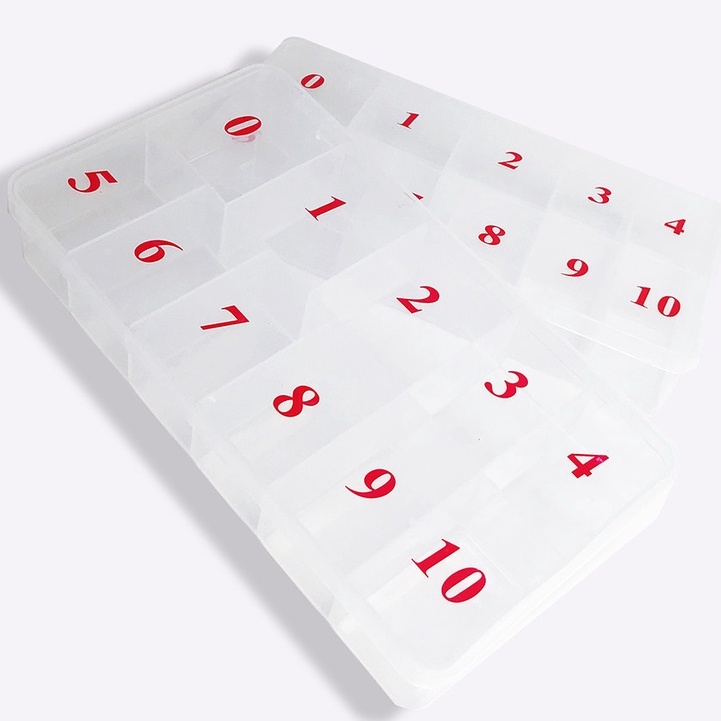 Hộp Đựng Móng Khay Để Phụ Kiện Nail 10 Ô ANGELICA HDM