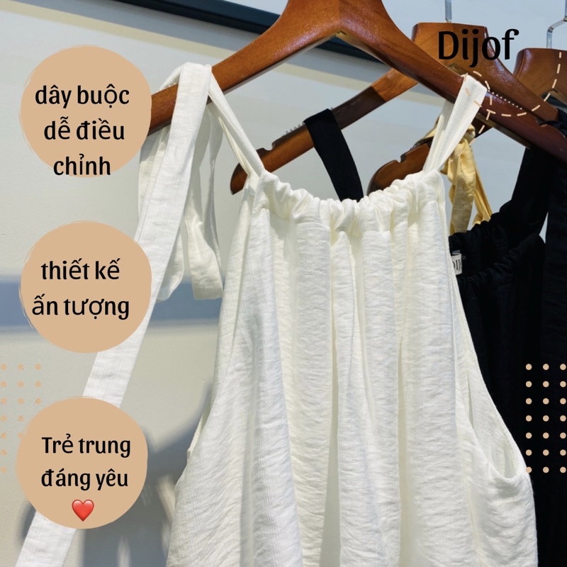 Áo yếm buộc dây nơ 2 lớp, áo hai dây cổ yếm xếp tầng phong cách Hàn Quốc trẻ trung xinh xắn