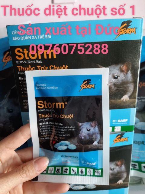 Combo 20 gói Thuốc diệt chuột Storm ra sáng chết gói 4 viên