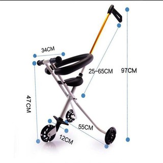 Xe đẩy 3 bánh có thể gấp gọn