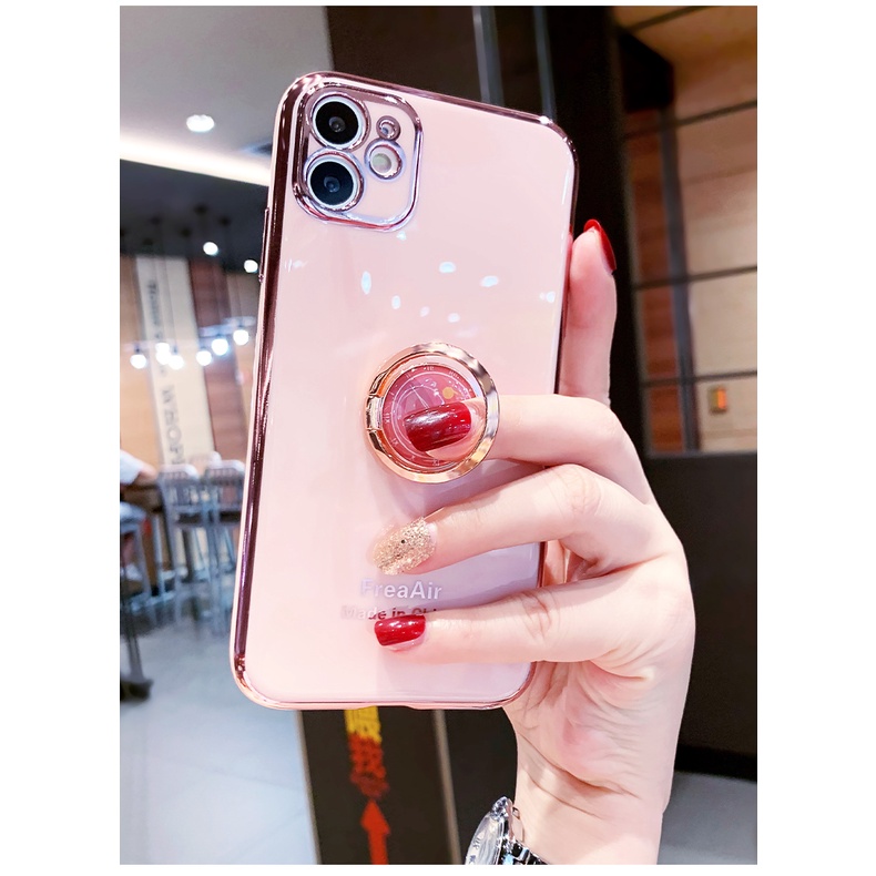 Ốp điện thoại thời trang có nhẫn đỡ thích hợp cho IPHONE 12 PRO MAX 11 XS XR X 8 7 6 6S PLUS