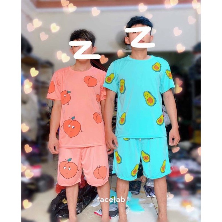 Set bộ Nam nư  trái Bơ và trái Đào siêu cute