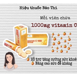 Viên sủi vitamin C 1000mg Boston, ngăn ngừa thiếu Vitamin C, tăng sức đề kháng