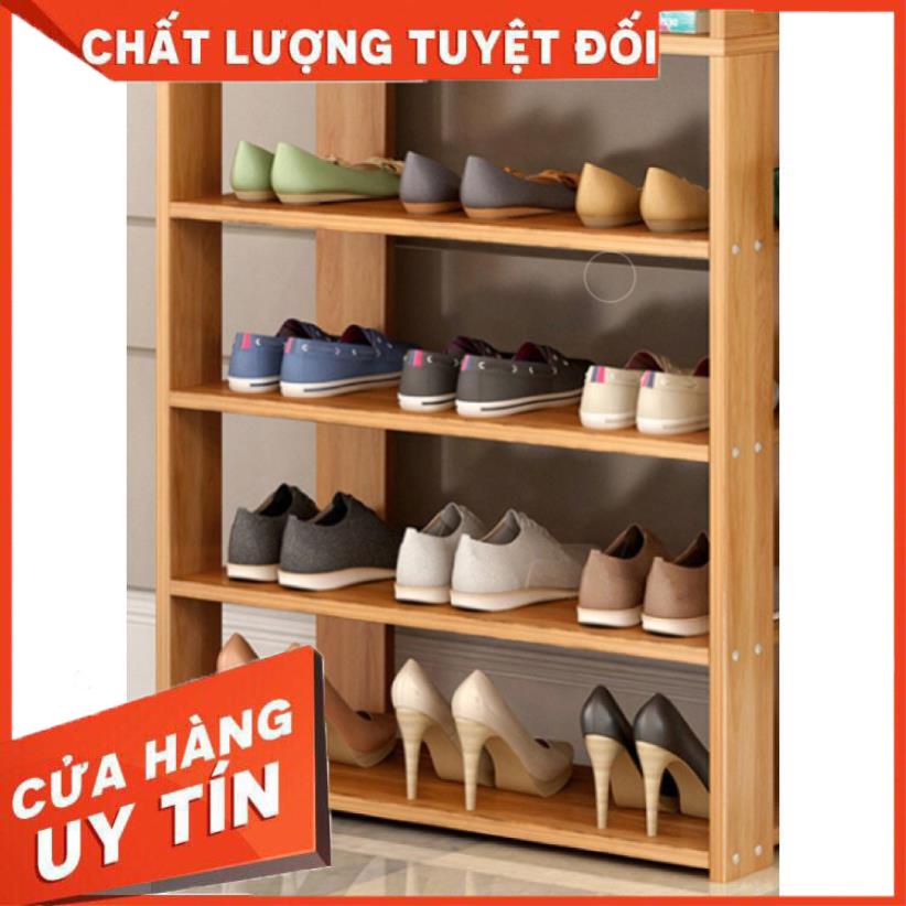 Kệ Để Giày Dép, Kệ Giày Bằng Gỗ 5 Tầng MDF Có Ngăn Kéo, Móc Treo Đồ Lắp Ghép Siêu Tiện Dụng Cho Gia Đình