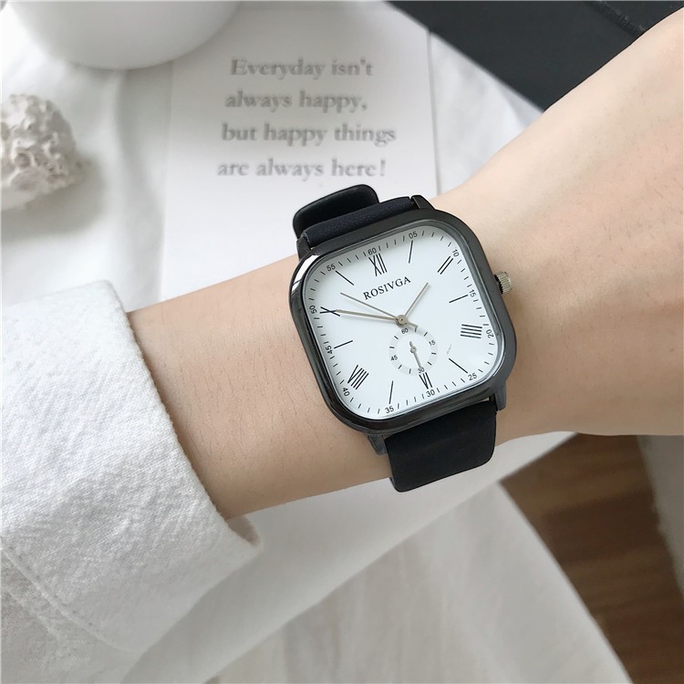 Đồng hồ nữ Rosivga dây da mặt số La Mã kim loại hiện đại trẻ trung | BigBuy360 - bigbuy360.vn