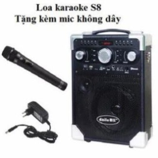 Loa Bluetooth Karaoke Daile S8 Xách Tay (Tặng Kèm Micro Không Dây)