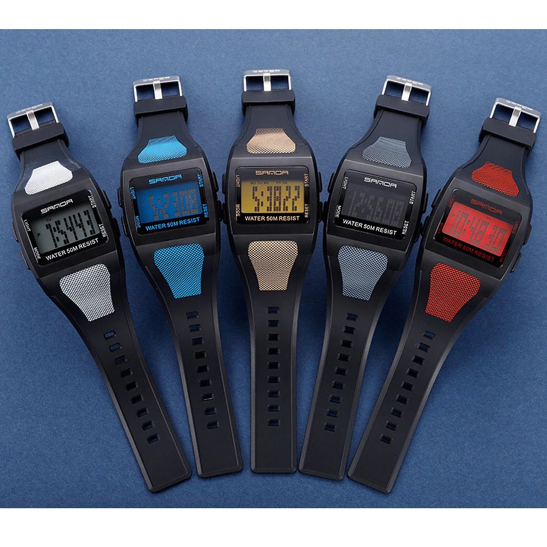 Đồng hồ điện tử thể thao thời trang nam dây cao su cao cấp Sanda PKHRSA007